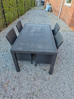 Tuinset Allibert : tafel en 4 zeteltjes, Tuin en Terras, Ophalen, Kunststof, Stoel, Tuinset