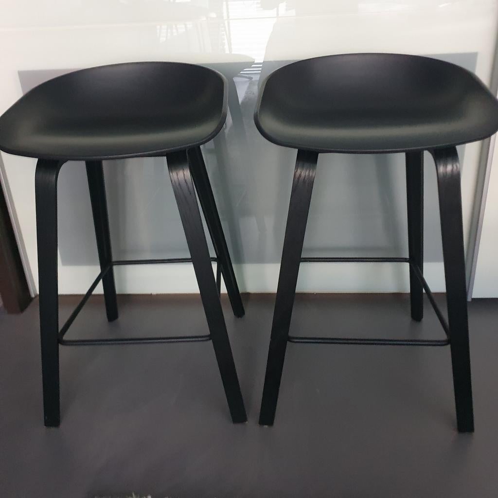 ***2x HAY about a stool AAS32 barkrukken- 65cm(zwart)***, Met voetsteun, 60 tot 90 cm, Zo goed als nieuw, 2 krukken