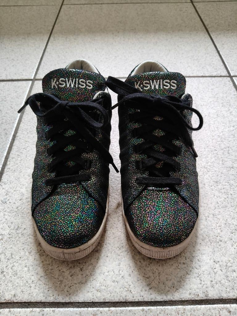 K-Swiss limited edition sneaker maat 40 Tongue Twister, Zwart, Ophalen of Verzenden, Zo goed als nieuw, Sneakers