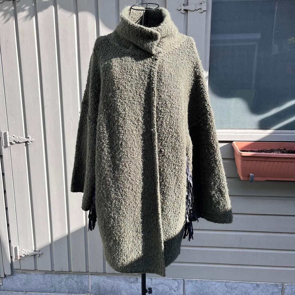 Groene mantel alpaca wol / liu jo, Ophalen of Verzenden, Zo goed als nieuw