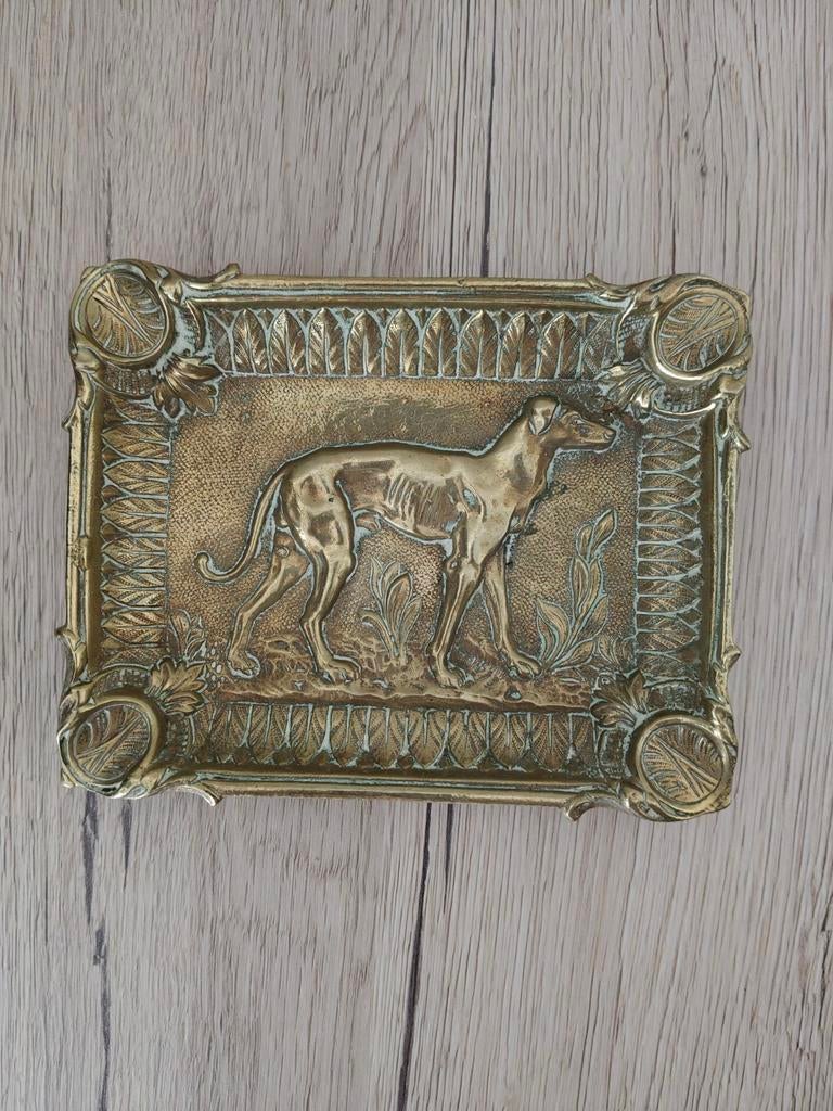 Cendrier pour chien en laiton vintage, Enlèvement, Cuivre