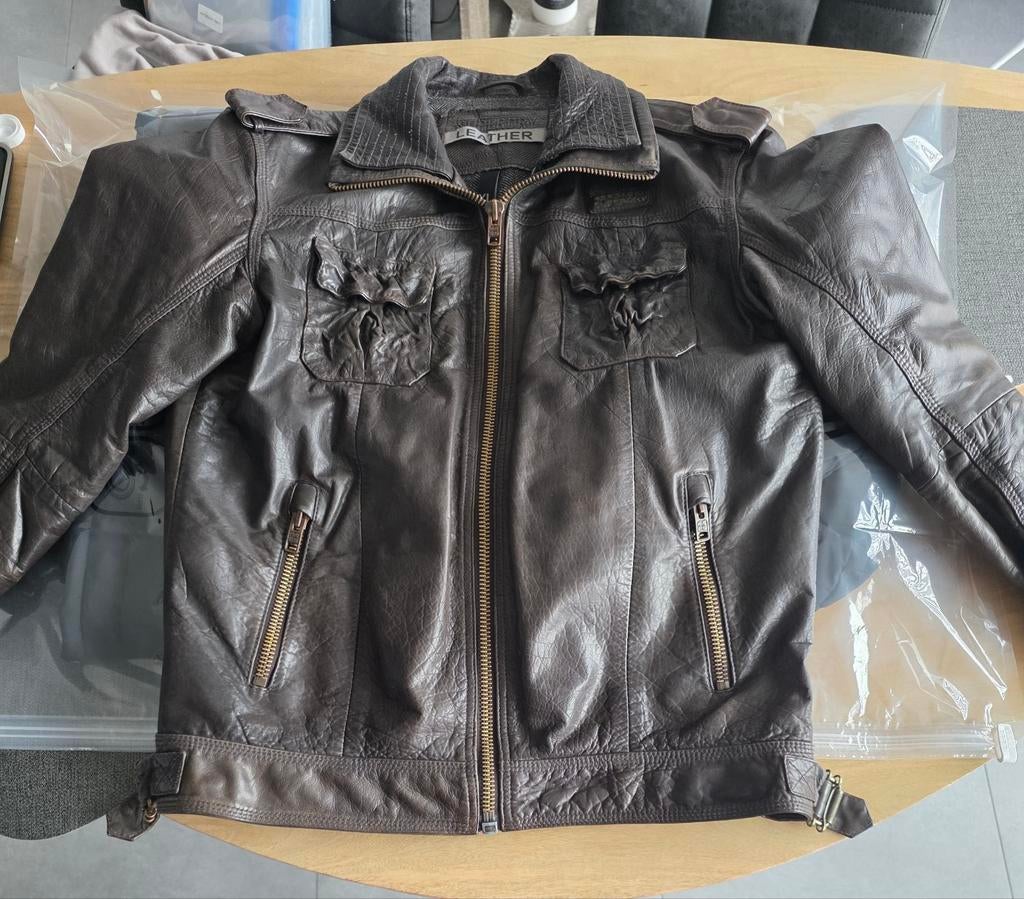 Veste Cuir Superdry XL, Vêtements | Hommes, Vestes | Été, Enlèvement ou Envoi, Porté, Brun, Superdry