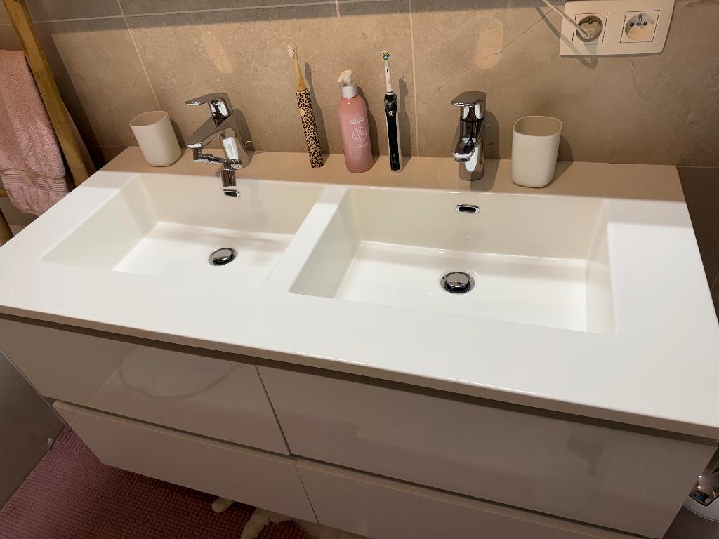 Lavabomeubel +spiegelkast, Ophalen, Spiegelkast, 100 tot 150 cm, Zo goed als nieuw