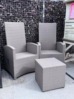 Joli ensemble de chaises de jardin avec table/pouf, Enlèvement, Comme neuf, Ajustable