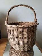 panier ancien en osier tressé fait mains, Enlèvement ou Envoi, Osier, Rond, Panier