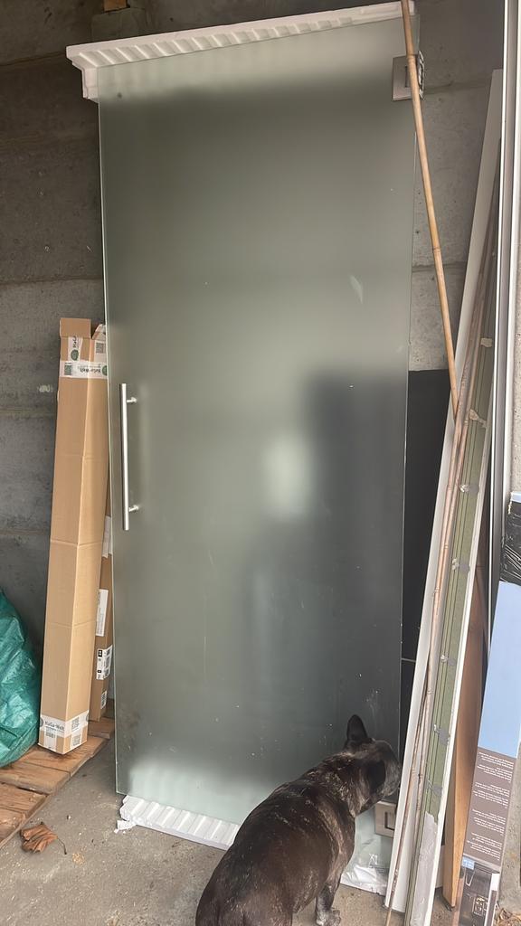 Glazen binnendeur, Doe-het-zelf en Bouw, Deuren en Vliegenramen, Ophalen, Gebruikt, 80 tot 100 cm, Binnendeur