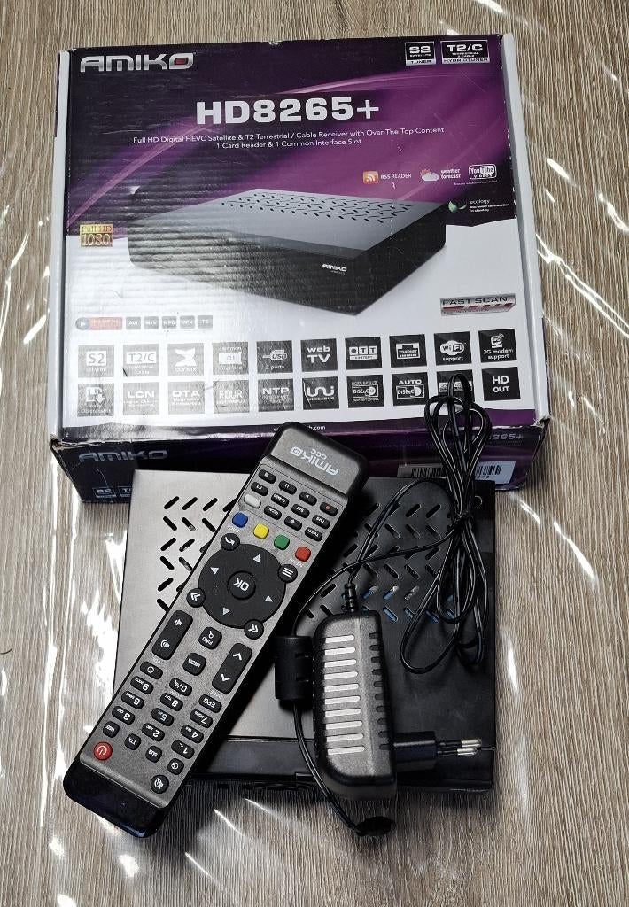 Amiko HD8265+ Full HD satelliet, kabel ontvanger, Audio, Tv en Foto, Schotelantennes, Ophalen of Verzenden, Zo goed als nieuw