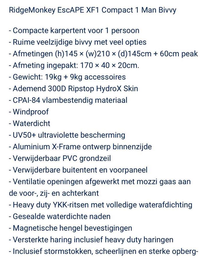 Ridgemonkey, Caravanes & Camping, Tentes, Utilisé, Enlèvement