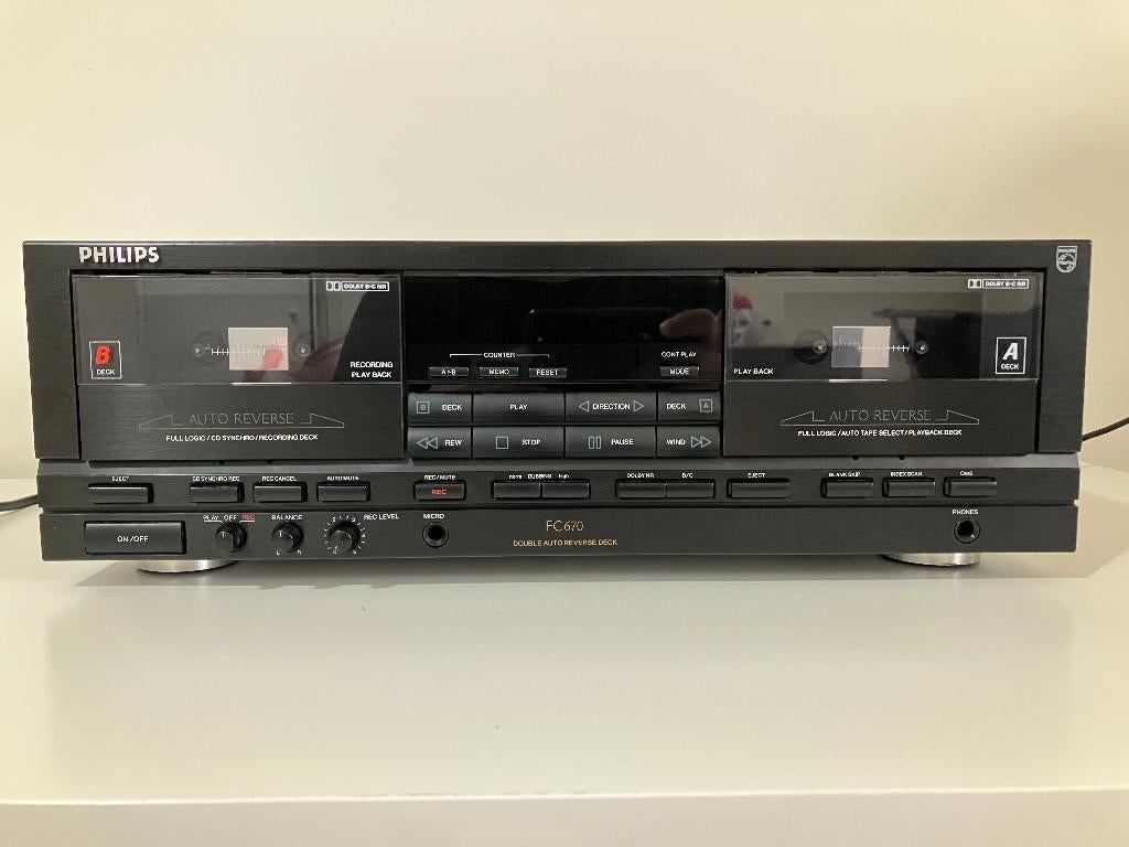 Philips FC670, Audio, Tv en Foto, Cassettedecks, Ophalen, Dubbel, Philips, Auto-reverse