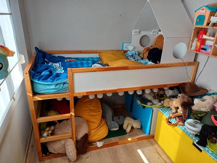 Hoogslaper Ikea KURA, Enfants & Bébés, Chambre d'enfant | Lits superposés & Lits mezzanines, Comme neuf, Lit mezzanine, Enlèvement
