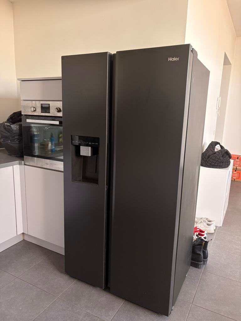 Frigo americain HAIER glaçons intégré moderne noir, Electroménager, Réfrigérateurs & Frigos, Comme neuf, Avec congélateur séparé