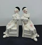 Lot de 2 serre-livres en céramique Pierrot Clowns, Enlèvement ou Envoi, Comme neuf, Humain