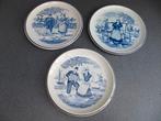 sierborden Delfts blauw, boer + boerin, Boch, Enlèvement ou Envoi