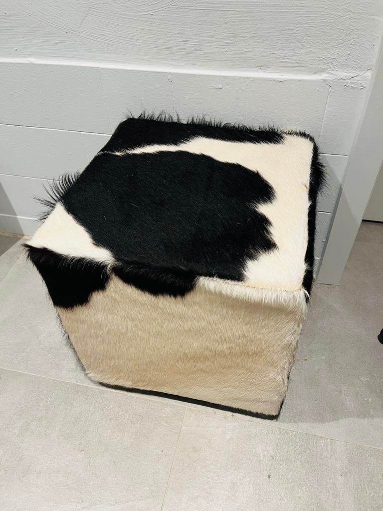 Poef echt koeienhaar, Huis en Inrichting, Ophalen of Verzenden, Gebruikt