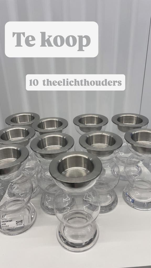 10 theelichtjes houders, Ophalen, Zo goed als nieuw, Kandelaar
