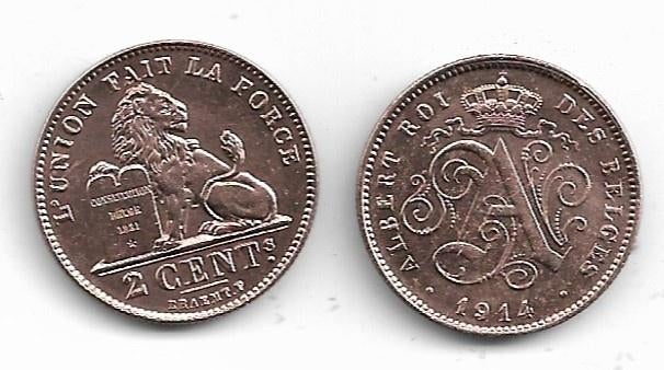 Belgique : 2 ct 1914 FR en FDC ! ! = le plus rare =morin 314, Timbres & Monnaies, Envoi, Monnaie en vrac