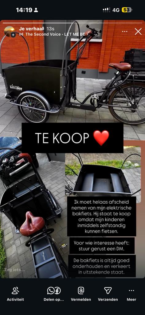 Electrische bakfiets te koop, Enlèvement, Comme neuf