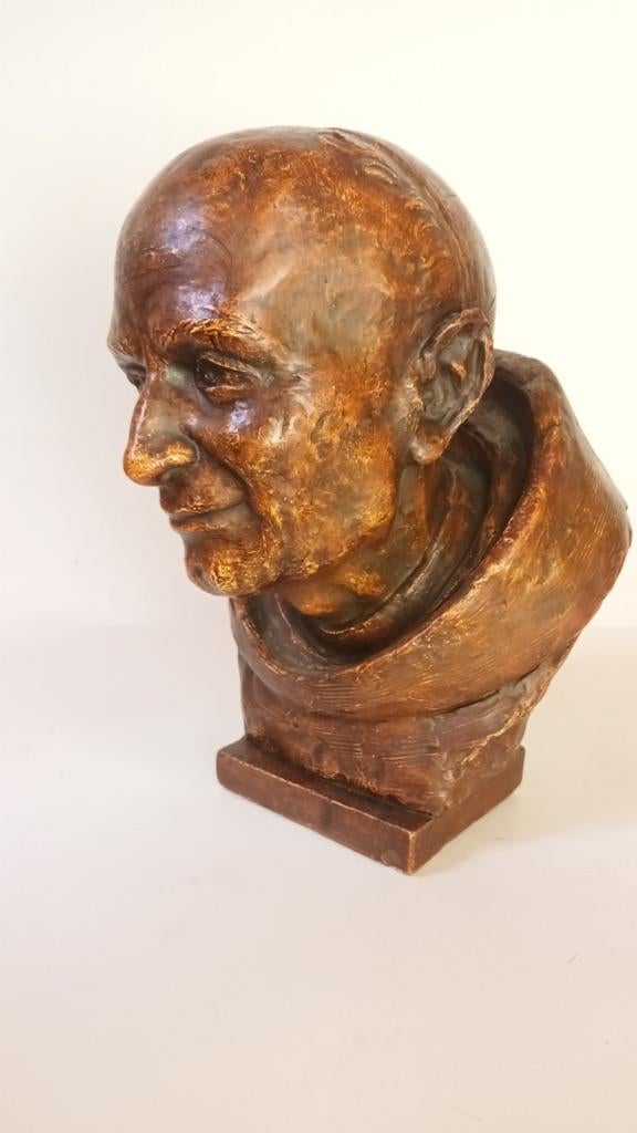 Plaasteren hoofden, Antiek en Kunst, Ophalen, Gepatineerd