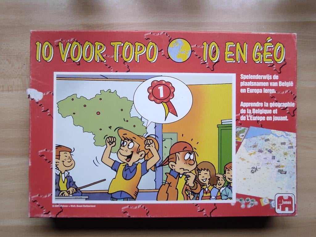 spel: 10 voor topo, 10 voor  geo, Ophalen of Verzenden, Gebruikt, Jumbo