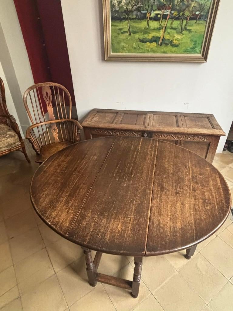 Belle table ancienne, style anglais, ovale antique, Enlèvement