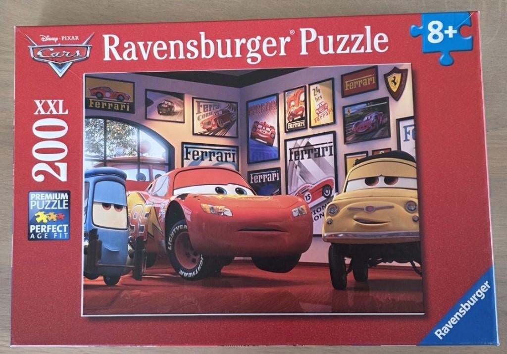 Ravensburger-Cars: 3 vrienden 200 stukjes 8 +  als nieuw, Kinderen en Baby's, Speelgoed | Kinderpuzzels, Verzenden, Meer dan 50 stukjes
