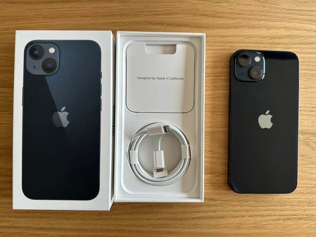 iPhone 13 256gb Midnight Black, Telecommunicatie, Zwart, IPhone 13, Zo goed als nieuw, 84 %