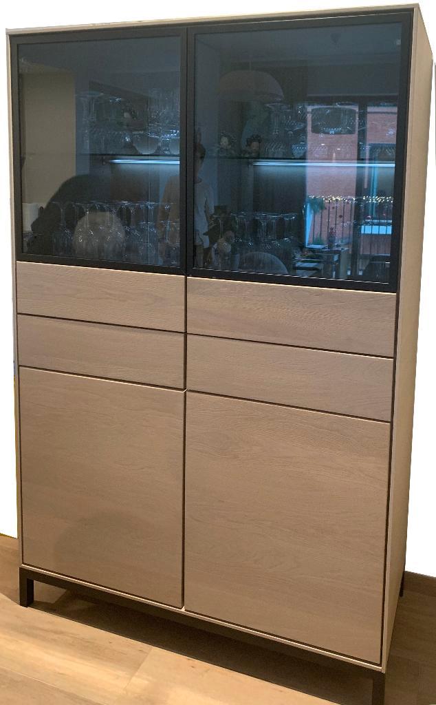 Hedendaagse voleiken eetkamer incl. salontafel & TV-kast, Maison & Meubles, Salles à manger complètes, Comme neuf, 4 à 6 chaises