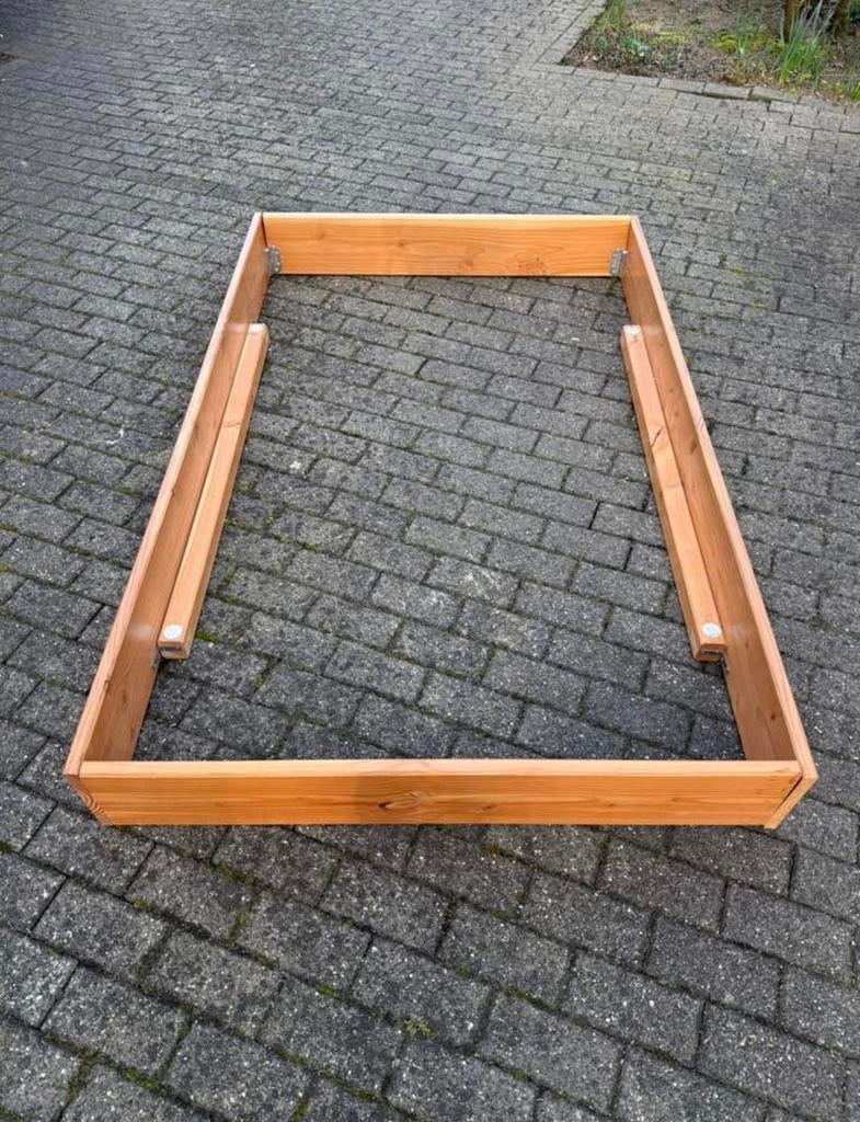 Cadre de lit et sommier à lattes assorti (lit double), Enlèvement, Comme neuf, Queen size, Sommier