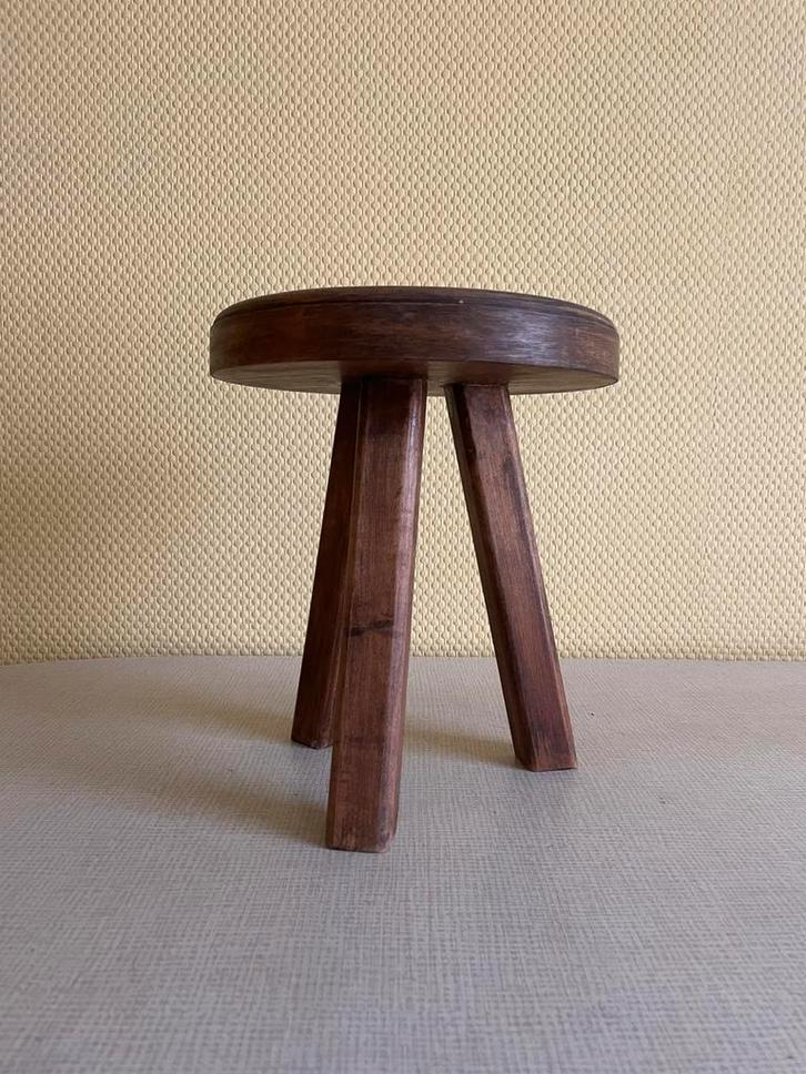 3 poot krukje, Huis en Inrichting, Krukjes, Gebruikt, Hout, Ophalen