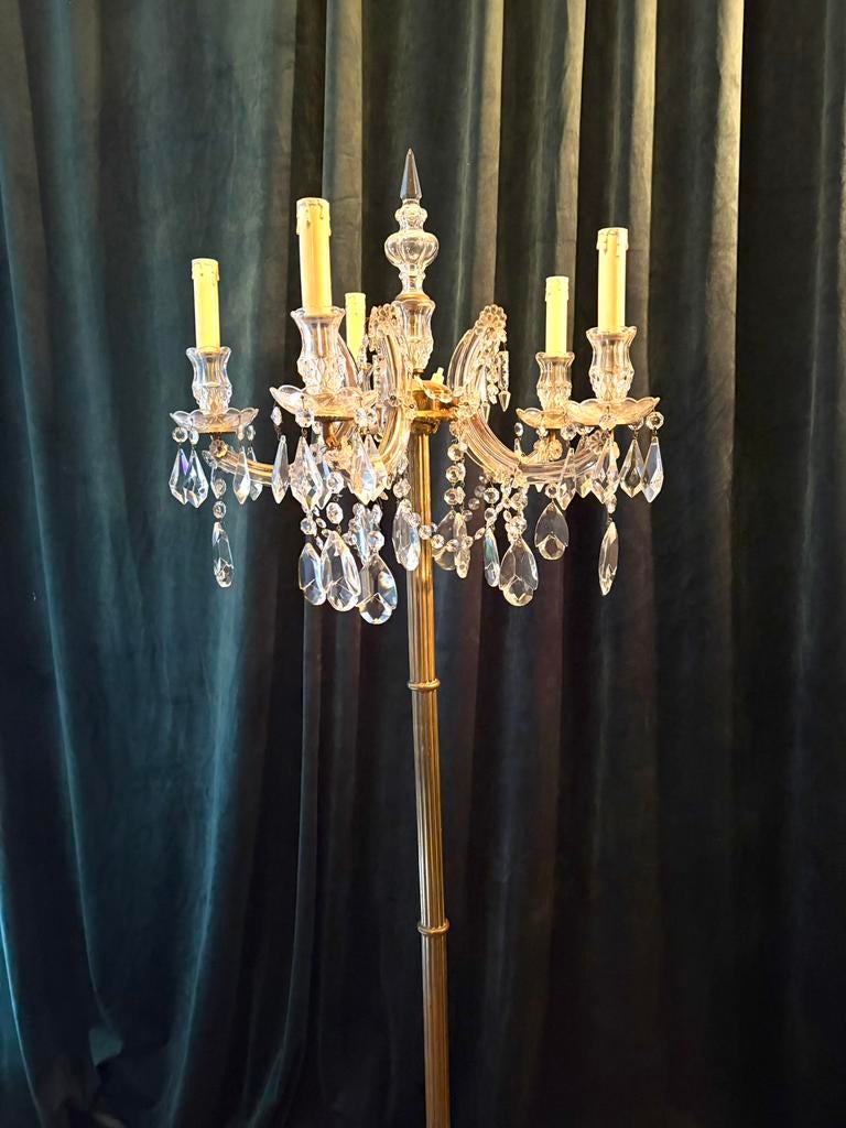 Magnifique lampadaire en cristal H160, Maison & Meubles, Enlèvement, Comme neuf