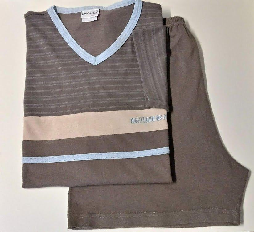 Bruine pyjama met korte broek van Perlina, S (188), Ophalen of Verzenden, Zo goed als nieuw