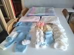 2 lakens, deken-deken-layette en gebreide babyslofjes, Ophalen of Verzenden, Zo goed als nieuw, Overige kleuren, Jongetje of Meisje