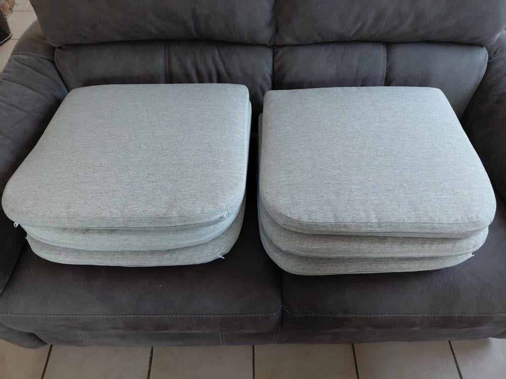 Lot de 6 galettes ou coussins pour fauteuil de jardin, Jardin & Terrasse, Chaises de jardin, Enlèvement, Comme neuf, Autres matériaux