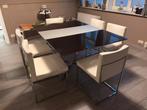 calligaris tafel 6 zit met chromé poot, Enlèvement, Comme neuf, 6 places