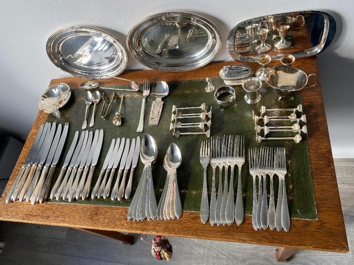Couverts en métal argenté avec accessoires, Antiquités & Art, Antiquités | Couverts, Enlèvement