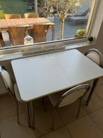 Tafel ( verlengstuk ) & 4 stoelen, Ophalen, Zo goed als nieuw