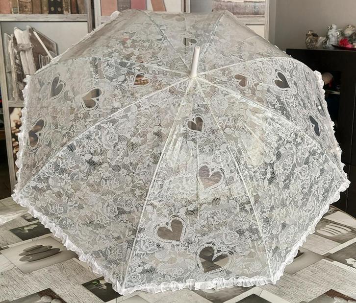kanten paraplu voor bruiloft, Kleding | Dames, Trouwkleding en Trouwaccessoires, Zo goed als nieuw, Accessoires, Wit, Ophalen
