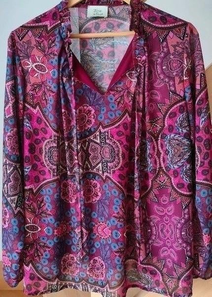 Prachtig blouse Terra Di Siena 1 maat, Taille 38/40 (M), Rose, Comme neuf, Terra di Siena