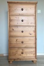 Commode en pin massif 5 tiroirs, 25 à 50 cm, 5 tiroirs ou plus, Enlèvement, Utilisé