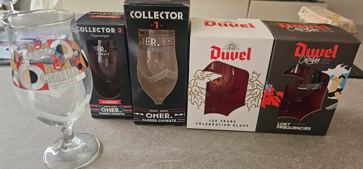 Bierglazen allerlij. Vedett, duvel, cornet, omer, rene, st., Verzamelen, Glas en Drinkglazen, Ophalen