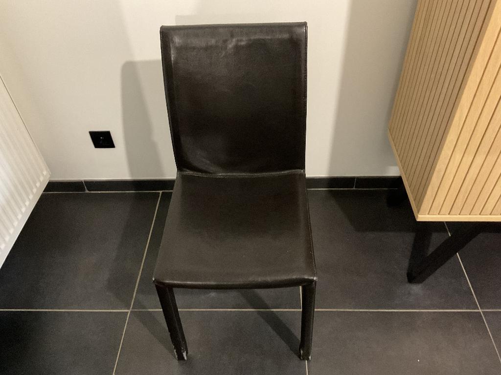 Lot de 6 chaises, Ophalen, Gebruikt, Zwart, Leer