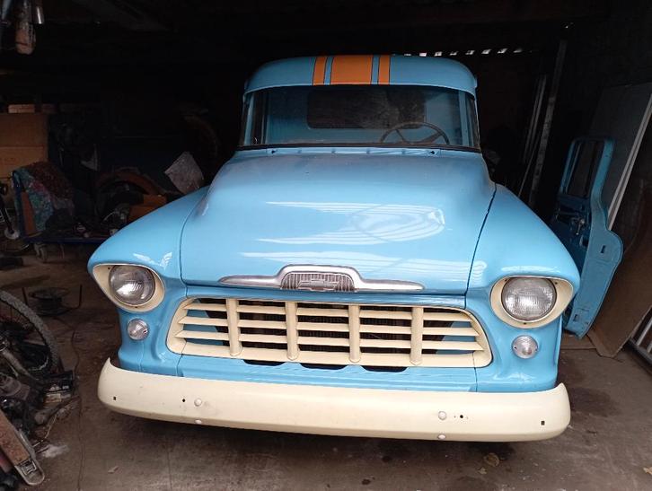 CHEVROLET APACHE STEPSIDE, Auto's, Oldtimers, Particulier, Chevrolet, Benzine, Overige carrosserie, 2 deurs, Automaat, Blauw, Overige kleuren