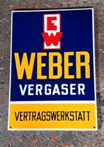 Weber vergaser emaillen reclame decoratie bord garage retro, Ophalen of Verzenden, Zo goed als nieuw, Reclamebord
