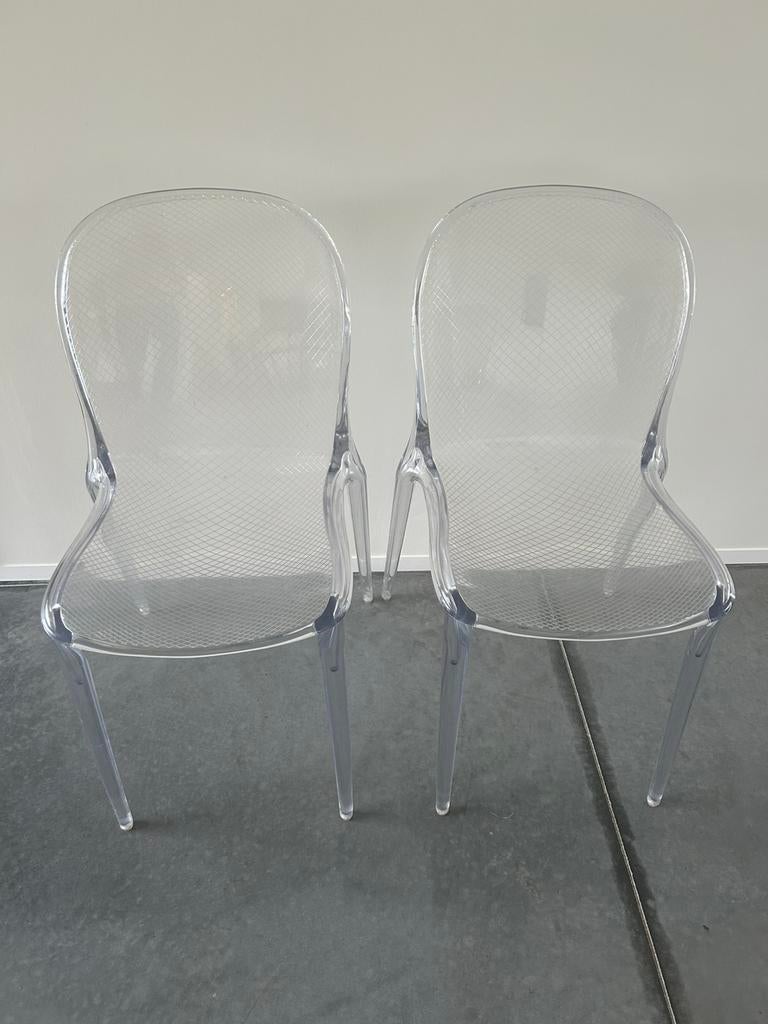 Replica stoelen Kartell, Huis en Inrichting, Stoelen, Ophalen, Kunststof, Gebruikt, Twee