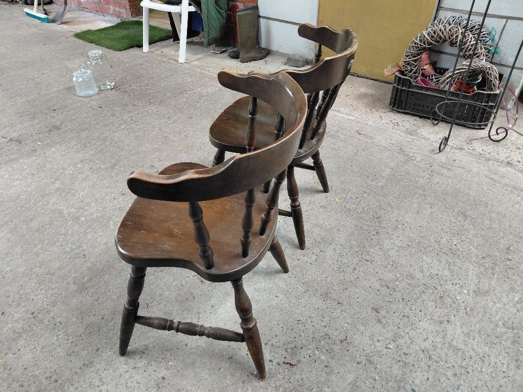 stoelen vintage/café 4 stuks, Ophalen, Gebruikt, Bruin, Café stijl retro