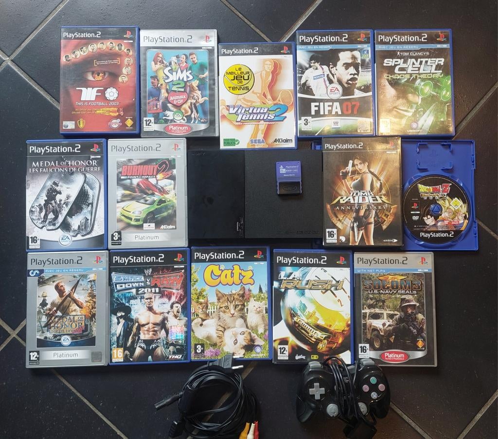 Console ps2 slim + 14 jeux, Consoles de jeu & Jeux vidéo, Slim
