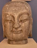 Tete de Bouddha en granite anthracite, Enlèvement, Comme neuf