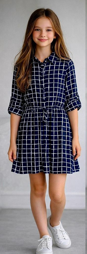 Primark meisjesjurk , blauw met wit ruitjespatroon, Enfants & Bébés, Vêtements enfant | Taille 158, Enlèvement ou Envoi