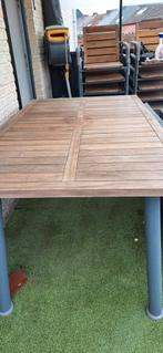 Tuintafel voor 10 personen +10 stoelen + 10 kussens, Tuin en Terras, Tuintafels, Teakhout, Rechthoekig, Zo goed als nieuw, Ophalen