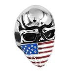 Bague tête de mort en acier inoxydable avec drapeau USA, Femme ou Homme, Enlèvement ou Envoi, Fer ou Acier, Neuf